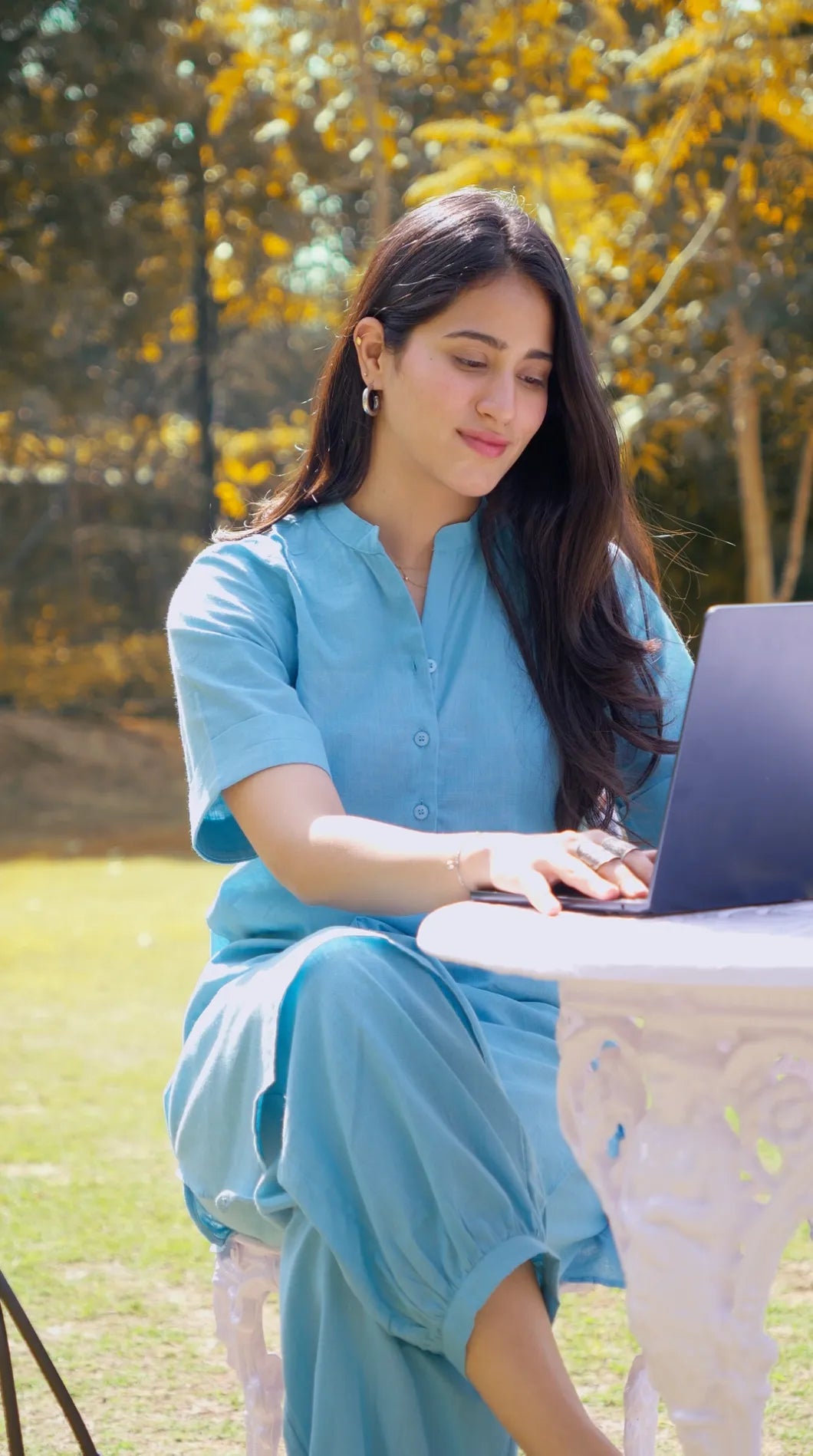 Butter Toast Kurta Co-Ord Set in Aqua Blue