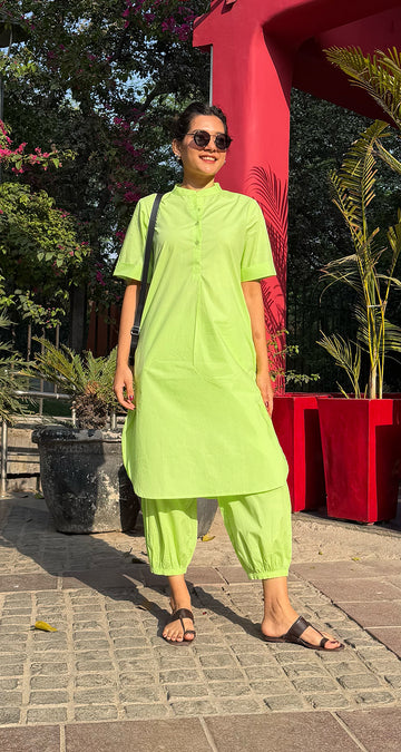 Butter Toast Kurta in Lime