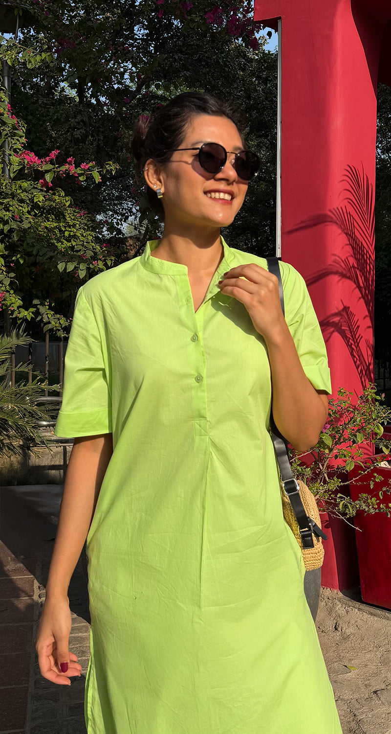 Butter Toast Kurta Co-Ord Set in Lime