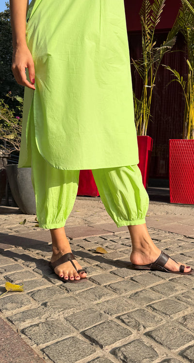 Butter Toast Kurta Co-Ord Set in Lime