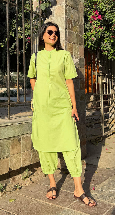 Butter Toast Kurta Co-Ord Set in Lime