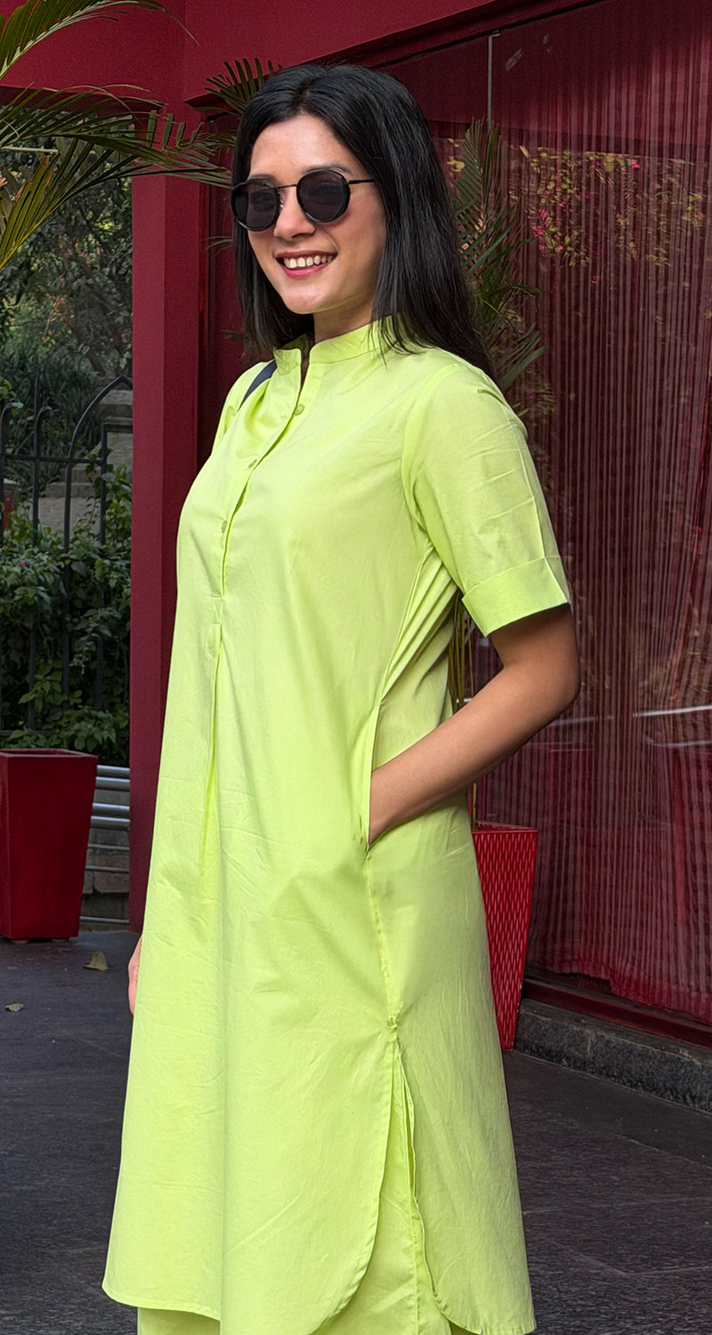 Butter Toast Kurta in Lime