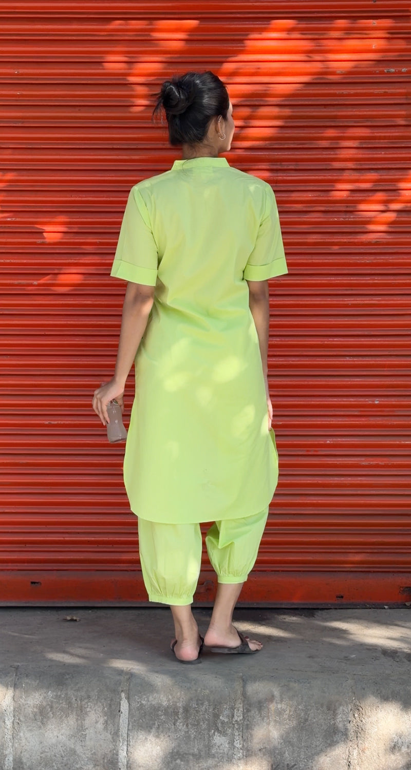 Butter Toast Kurta in Lime