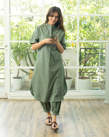 Butter Toast Kurta Co-Ord Set in Khaki Green