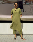Butter Toast Kurta Co-Ord Set in Olive Green