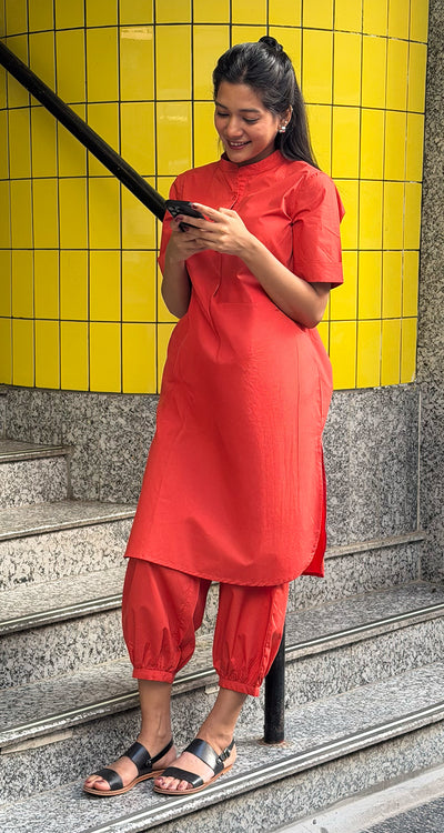 Butter Toast Kurta Co-Ord Set in Tomato Red