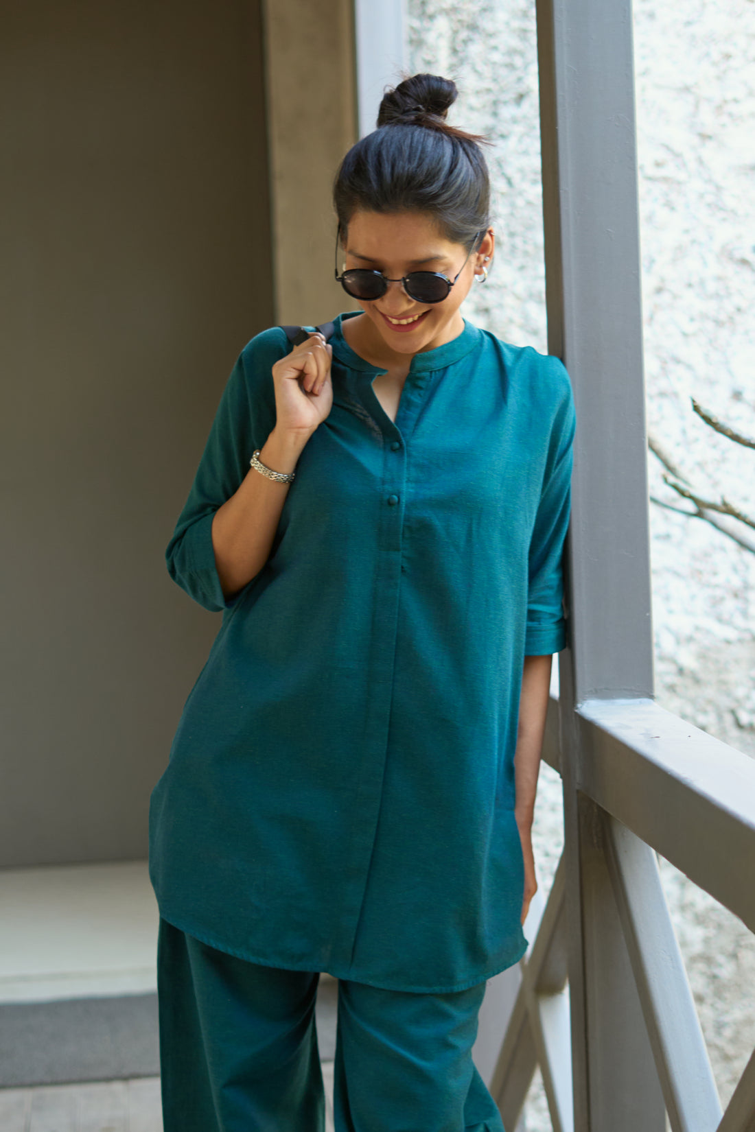 Sunday Paper Co-ord Set in Quiet Teal