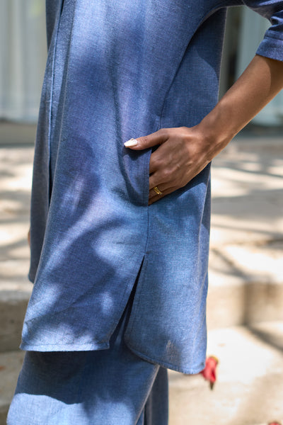 Sunday Paper Co-ord Set in Easy Blue