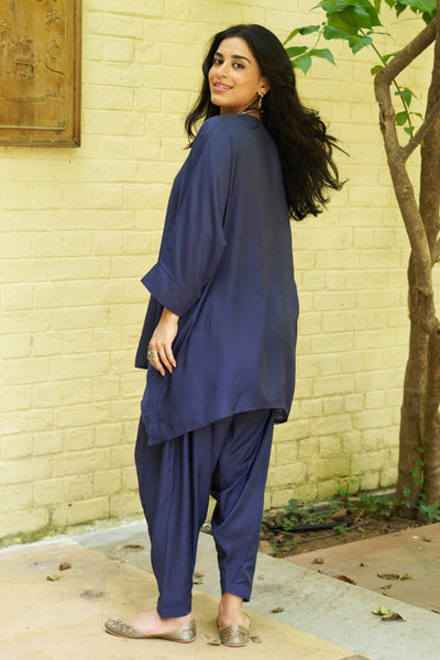 Lifafa Co-ord Set in Navy