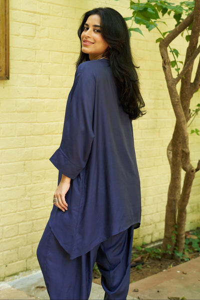 Lifafa Co-ord Set in Navy