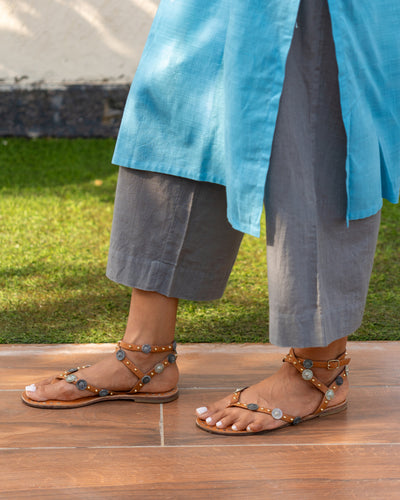 First Rain Kurta Set in Aqua Blue