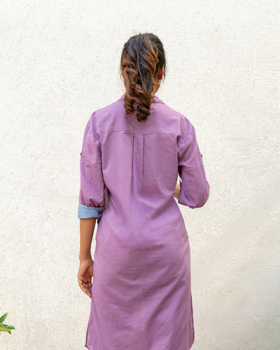 Postcard Co-ord Set in Light Plum