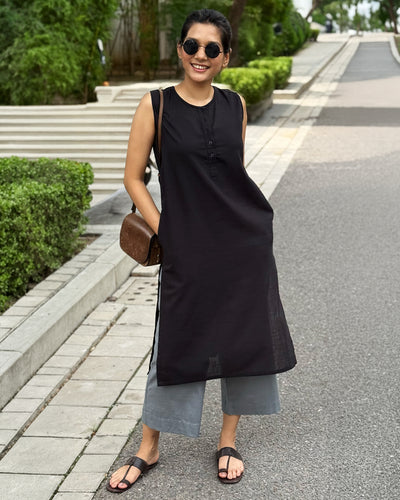 First Rain Kurta Set in Black