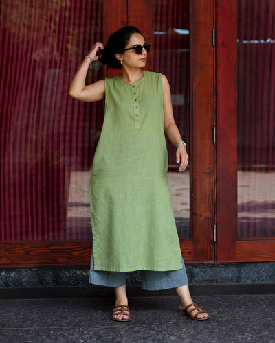 First Rain Kurta Set in Sage Green