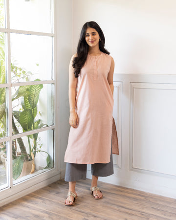 First Rain Kurta Set in Dusty Pink