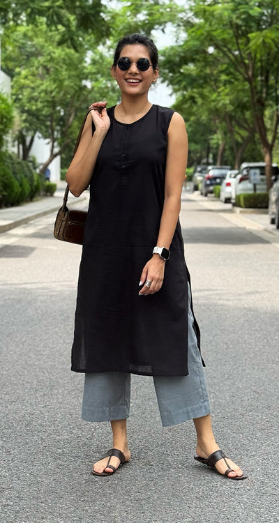 First Rain Kurta Set in Black