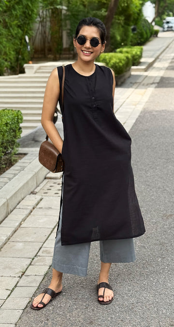 First Rain Kurta Set in Black