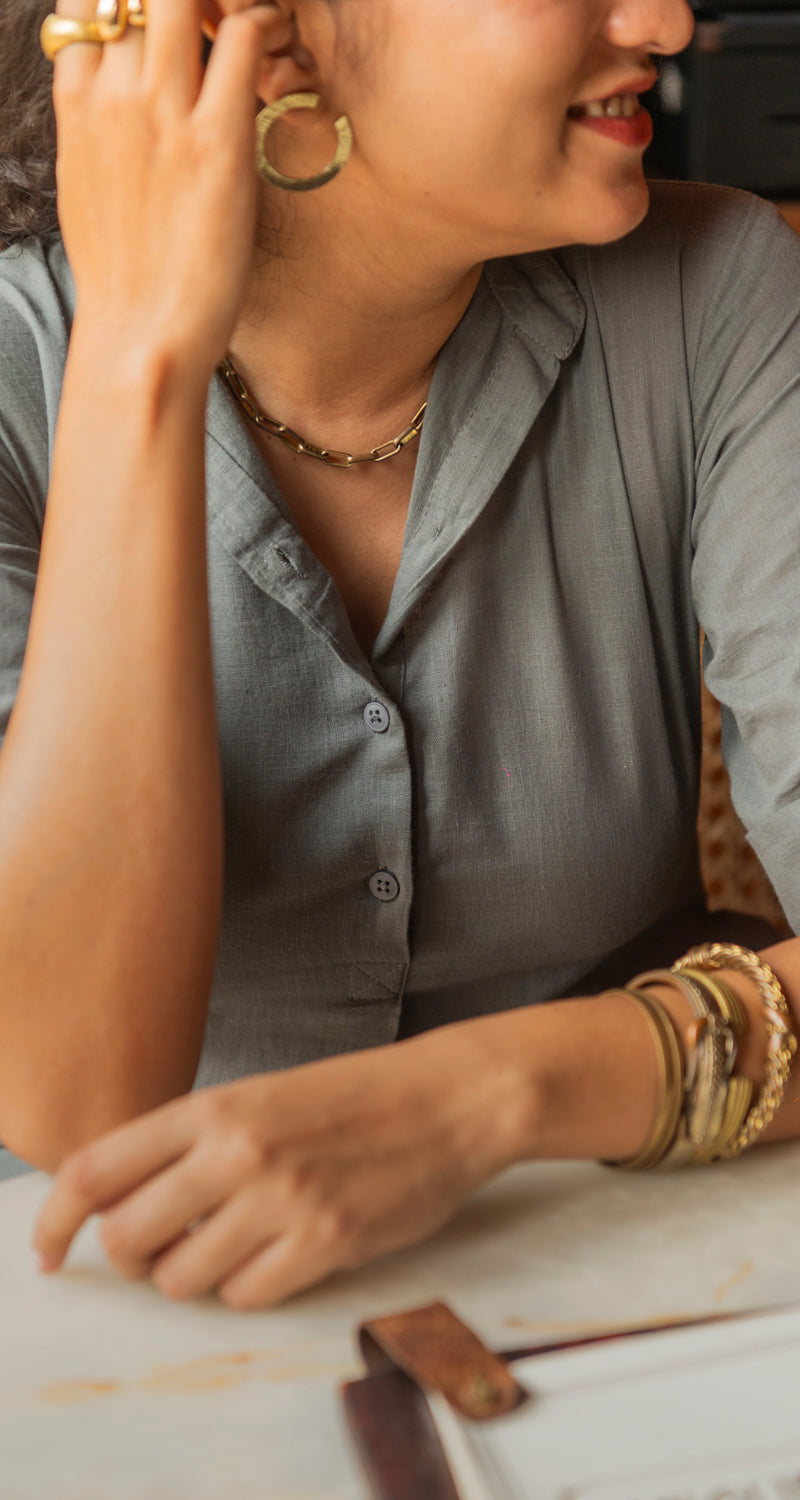 Butter Toast Kurta in Grey