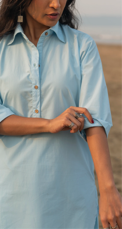 Beach Walk Kurta in Sky Blue