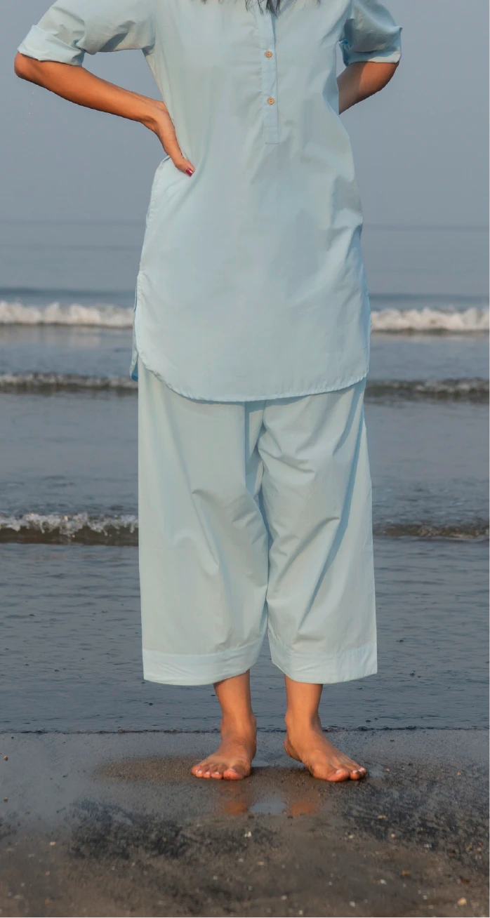Beach Walk Co-Ord Set in Sky Blue