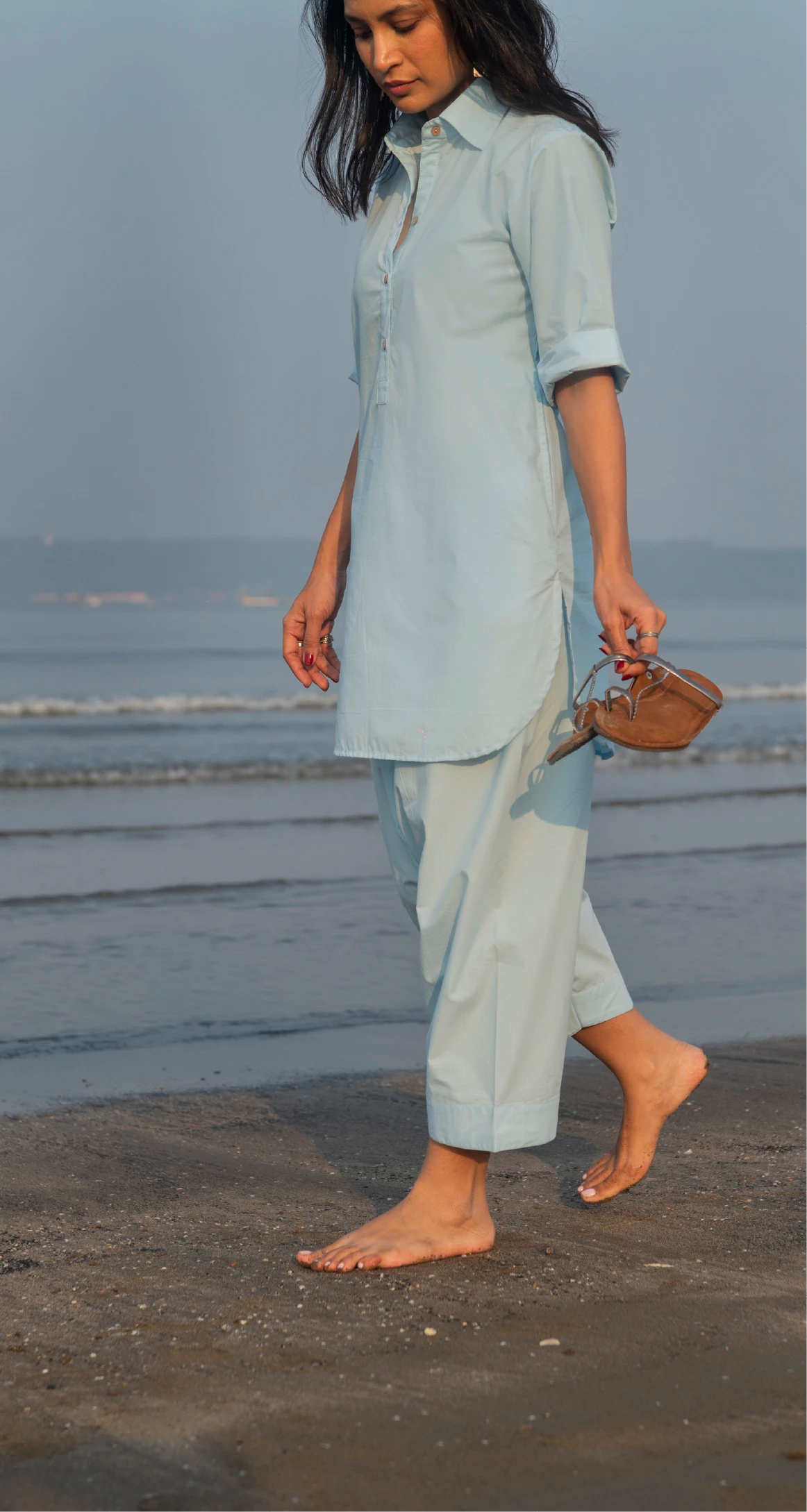 Beach Walk Co-Ord Set in Sky Blue