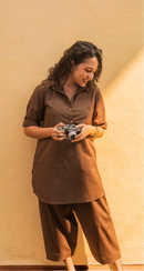 Beach Walk Kurta in Brown