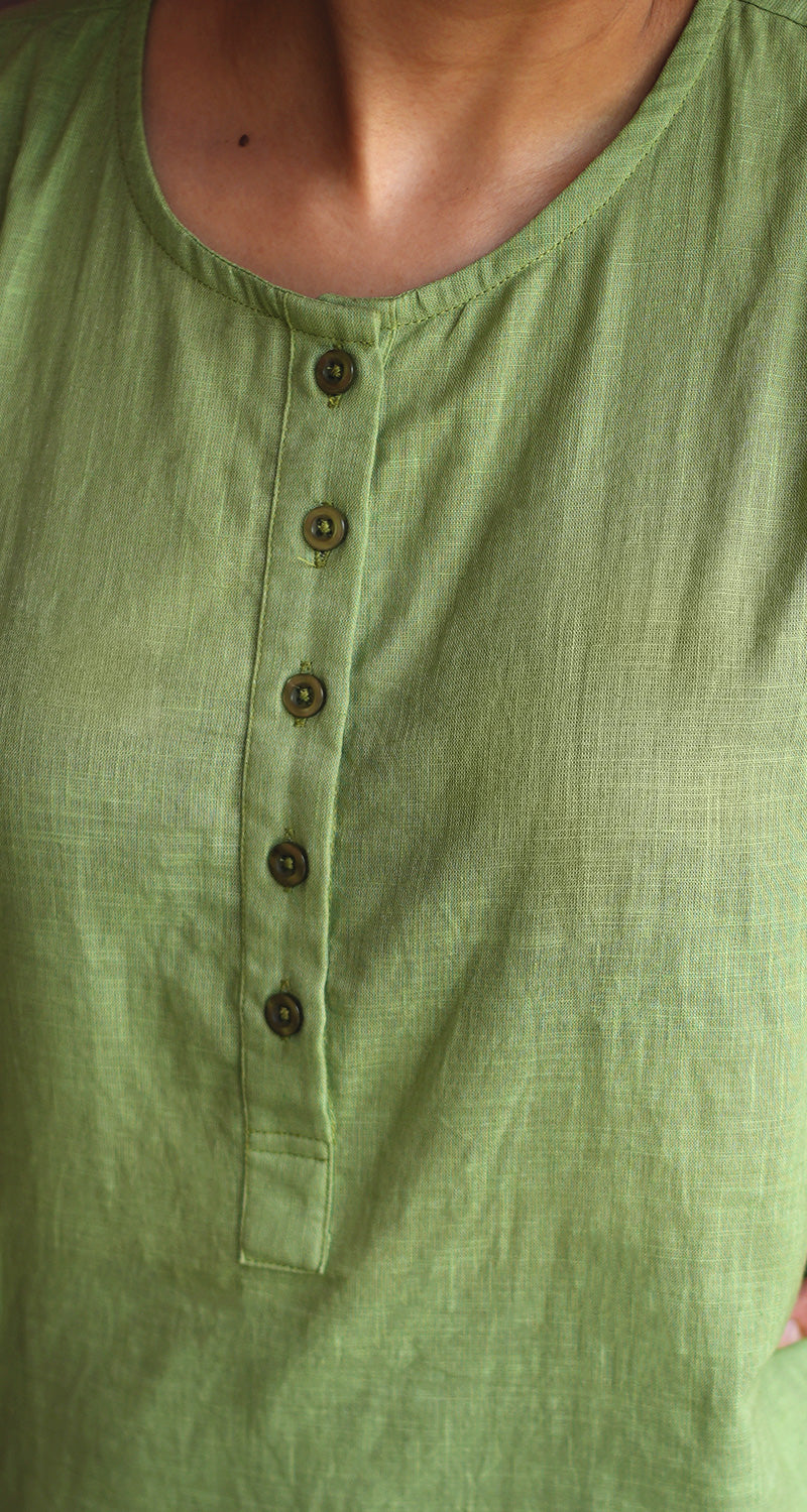 First Rain Kurta in Sage Green