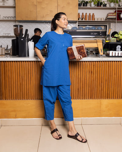 Iced Coffee Set in Blue Pea