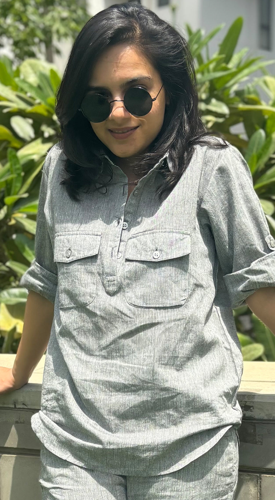 Masala Chai Co-Ord Set in Grey