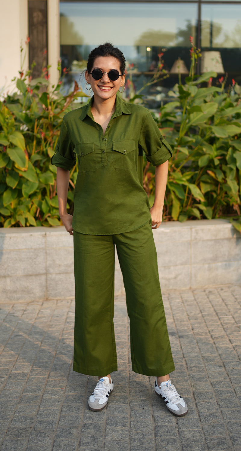 Masala Chai Top in Olive Green