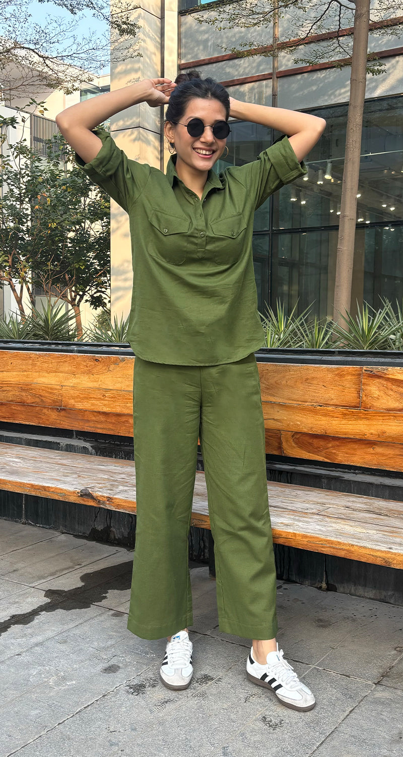 Masala Chai Pants in Olive Green