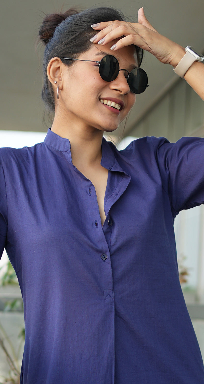 Butter Toast Kurta Co-Ord Set in Ink Blue