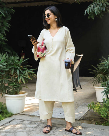 Lip Tint Co-ord Set in Off-White