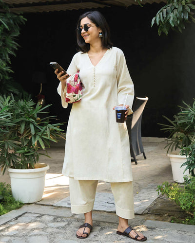 Lip Tint Co-ord Set in Off-White
