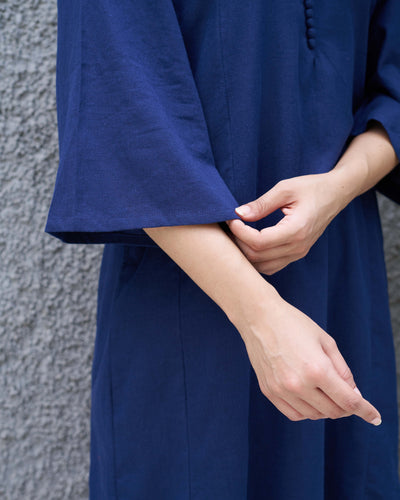 Lip Tint Kurta in Navy