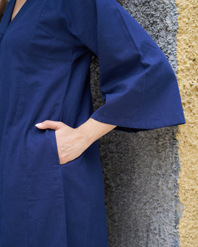 Lip Tint Kurta in Navy