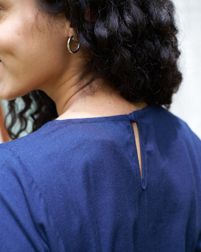 Lip Tint Kurta in Navy