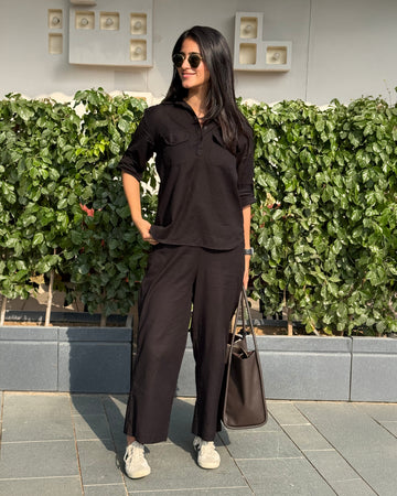 Masala Chai Co-Ord Set in Black