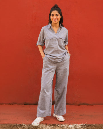 Masala Chai Co-Ord Set in Grey