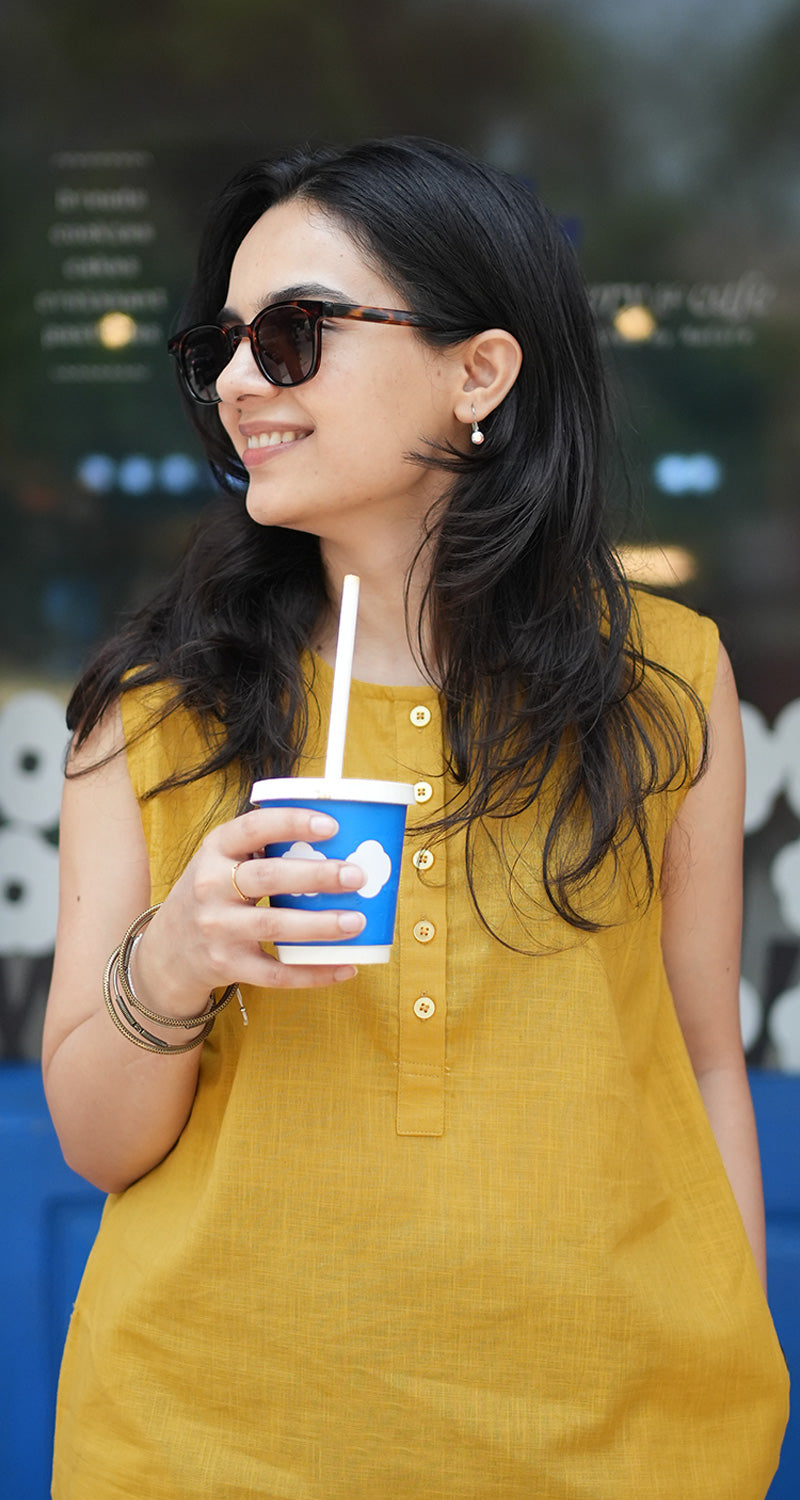 First Rain Kurta Set in Mustard