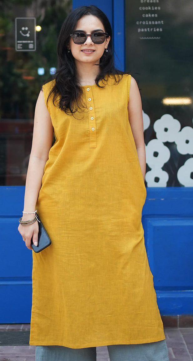First Rain Kurta in Mustard