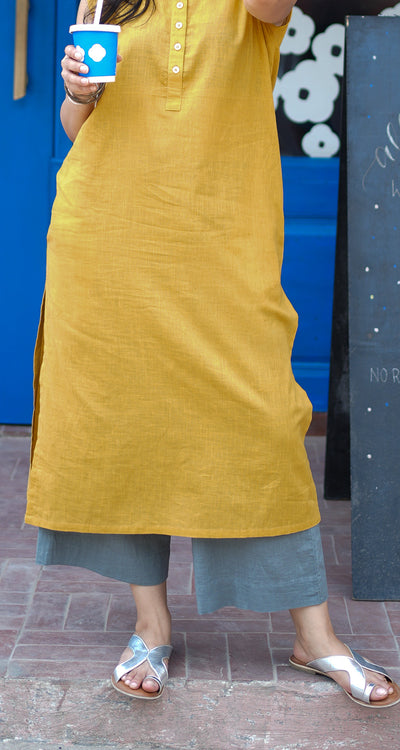 First Rain Kurta Set in Mustard