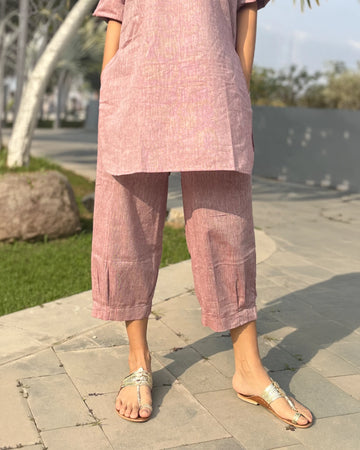 Silver Hoops Pants in Burgundy