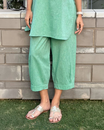 Silver Hoops Pants in Green