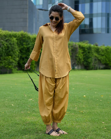 Slow Life Co-Ord in Mustard