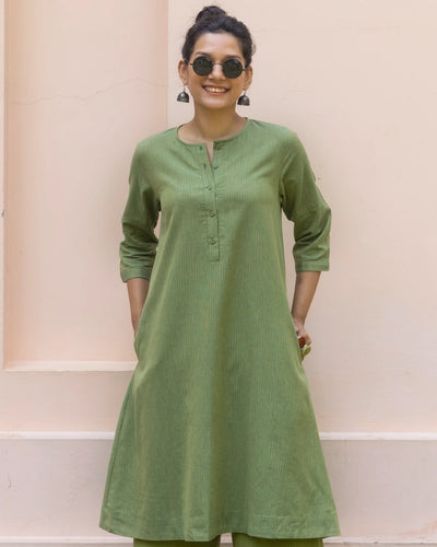 Paper Plane Kurta in Green