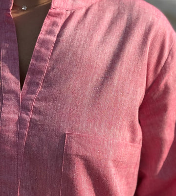 Silver Hoops Kurta Co-Ord Set in Spring Pink 1