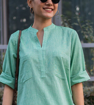 Silver Hoops Kurta Set in Green 1