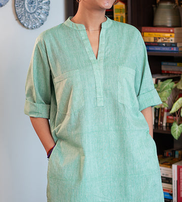 Silver Hoops Kurta Set in Green 2