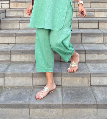 Silver Hoops Kurta Set in Green 3